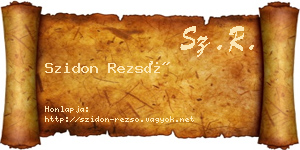 Szidon Rezső névjegykártya