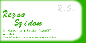 rezso szidon business card